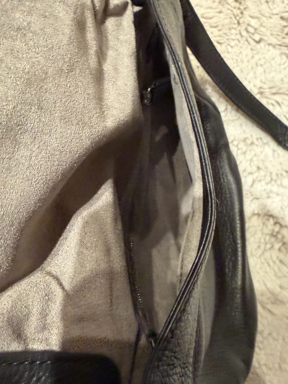 Vince Camuto Black Leather Crossbody with Silver Stud Detail